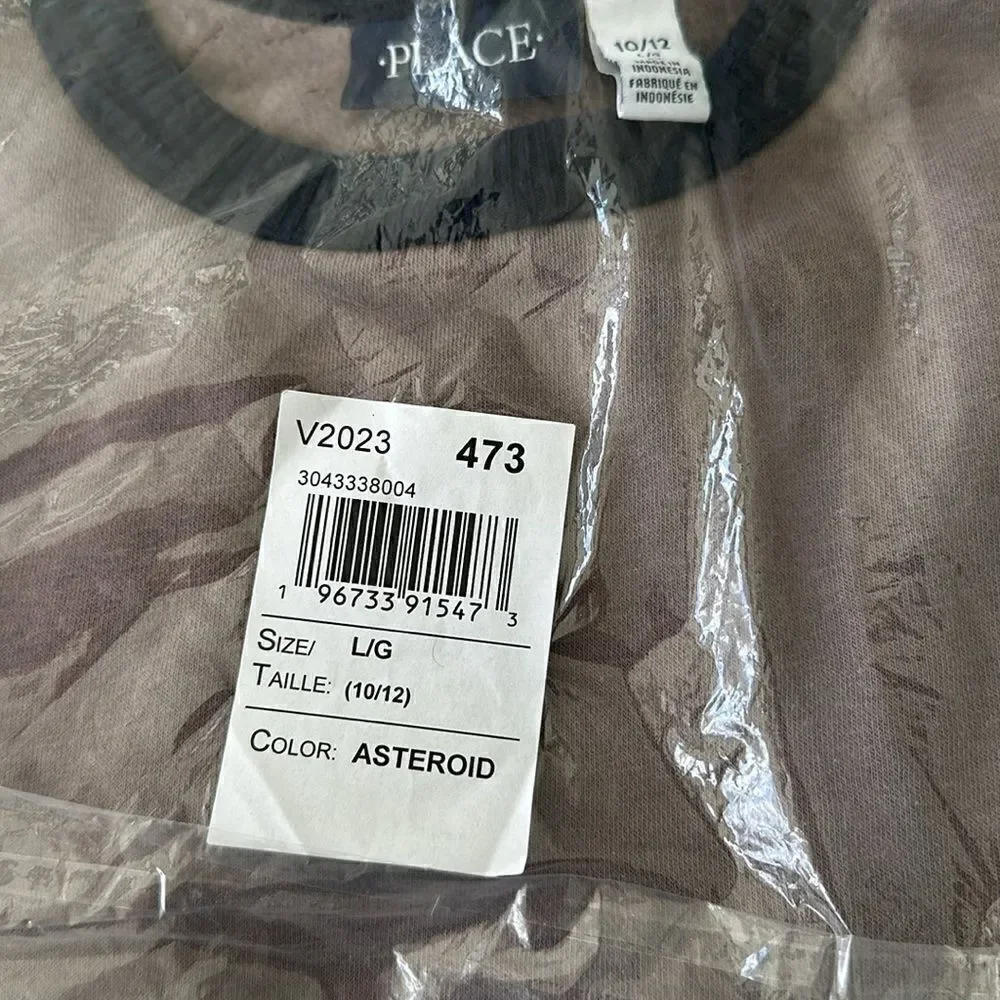 The Children’s Place Colorblock Fleece Sweatshirt Asteroid 10/12 (L) NWT IN PKG